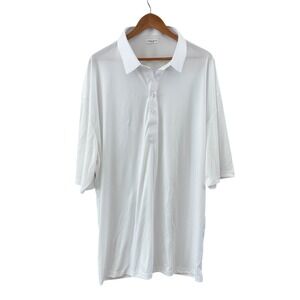 Collars & Co. Dress Collar Polo Shirt Mens 4XL White Big Tall Performance Top